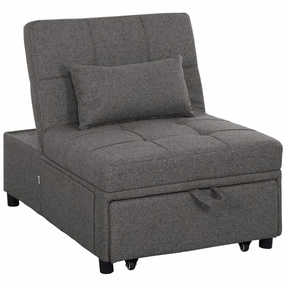 Wyld Haus Lulusa Kela 4 in 1 Convertible Single Sleeper Chair in Charcoal Grey – 2