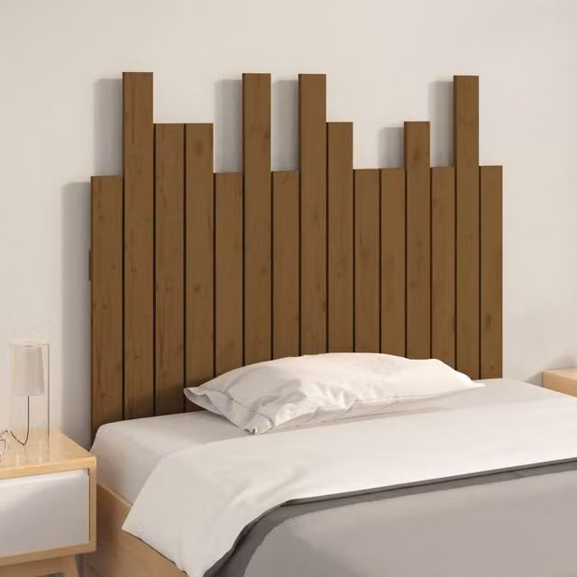 Berkfield Home Solid Wood Pine Wall Headboard in Honey Brown, W: 95.5 cm, D: 3 cm, H: 80 cm – 1