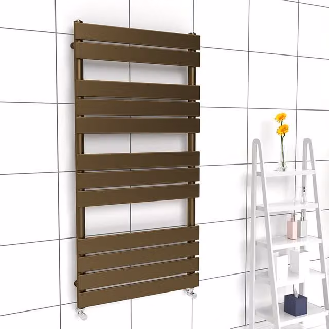 Lux Heat Flat Coloured Towel Radiator in Antique Brass, W/H: 60 x 120 cm