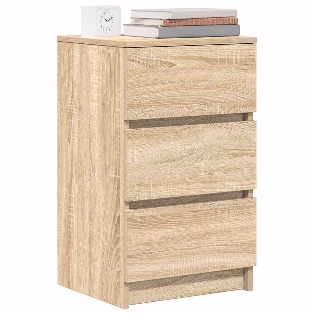 Berkfield Home Bedside Cabinet with 3 Drawers in Sonoma Oak Brown, W/D/H: 39 x 35 x 65 cm – 2