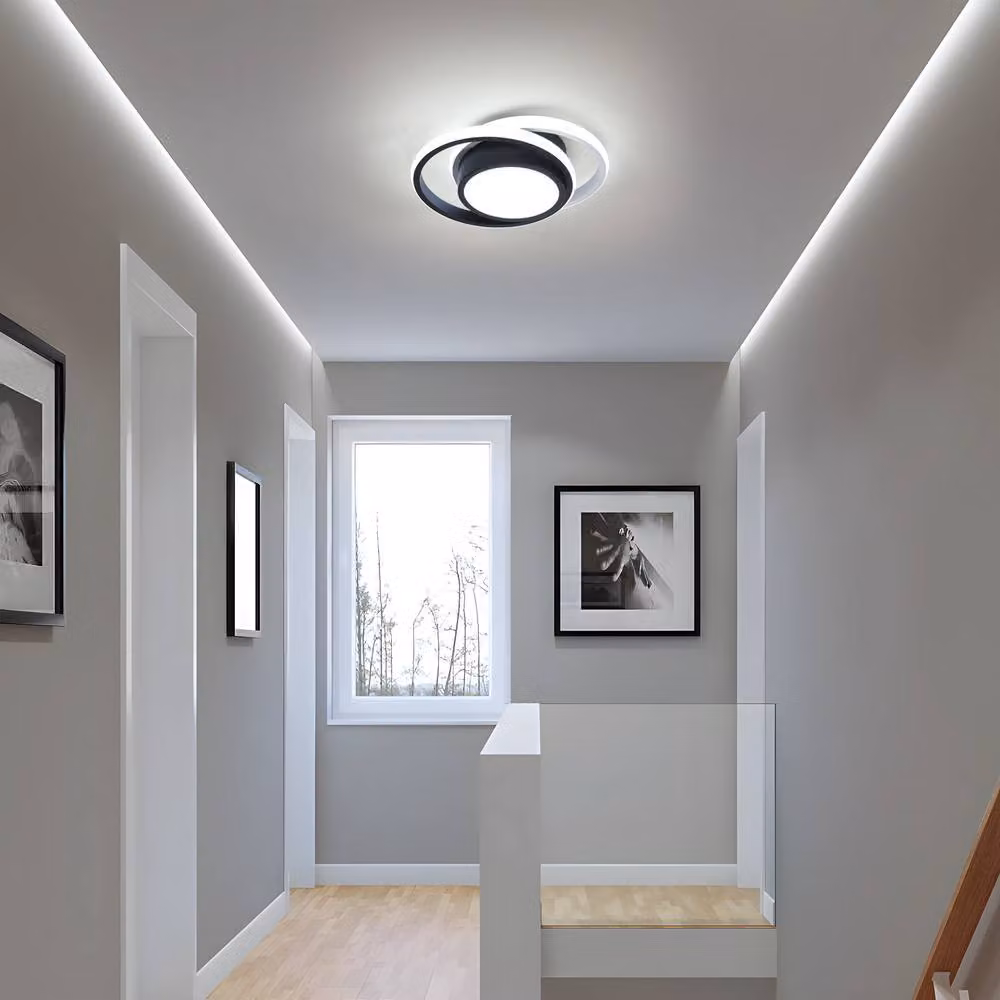 Goeco Modern Round LED Ceiling Light, 32W, 6500K Cool White, Black – 3
