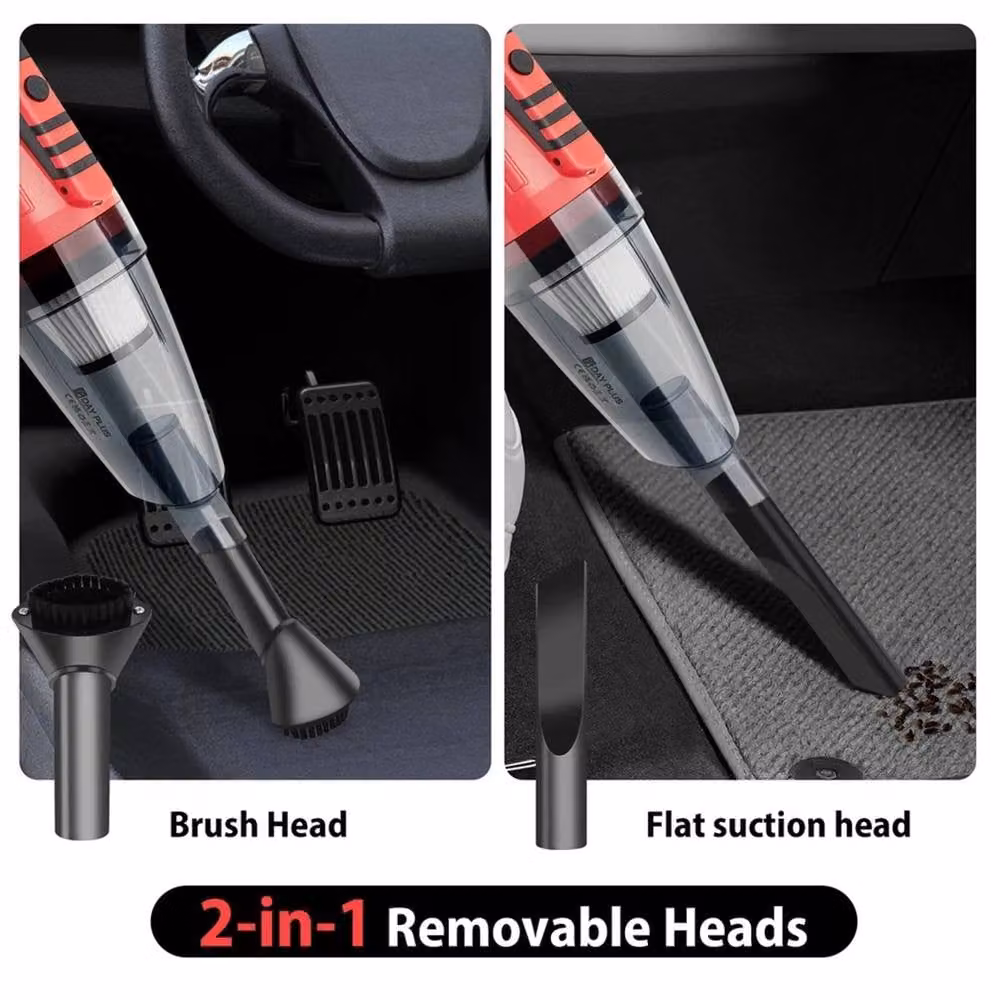 EONLION 2-in-1 Handheld Battery Vacuum with 2 Spare Batteries in Red – 4