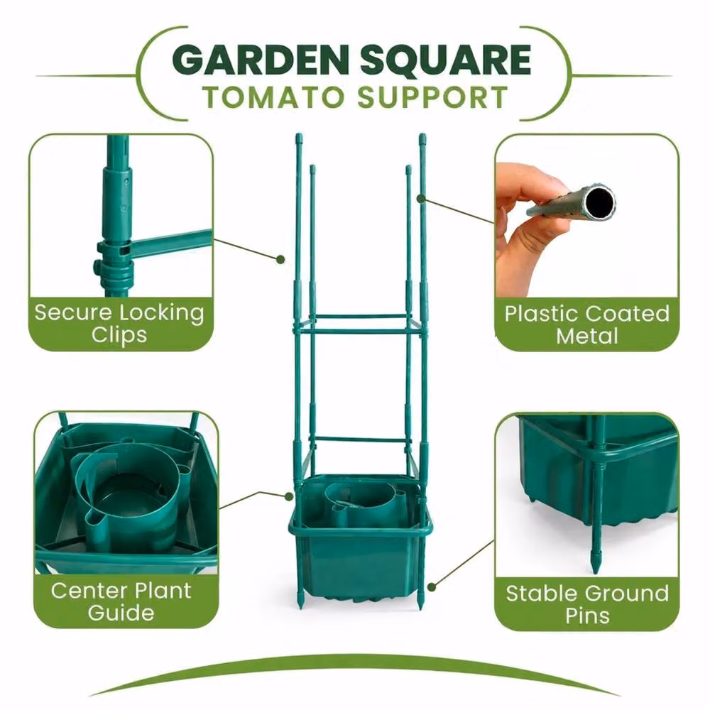 Nordara 3-Pack Green Tomato Growbag Halos Plant Pot Support Trellis Hydroponics Kit – 2