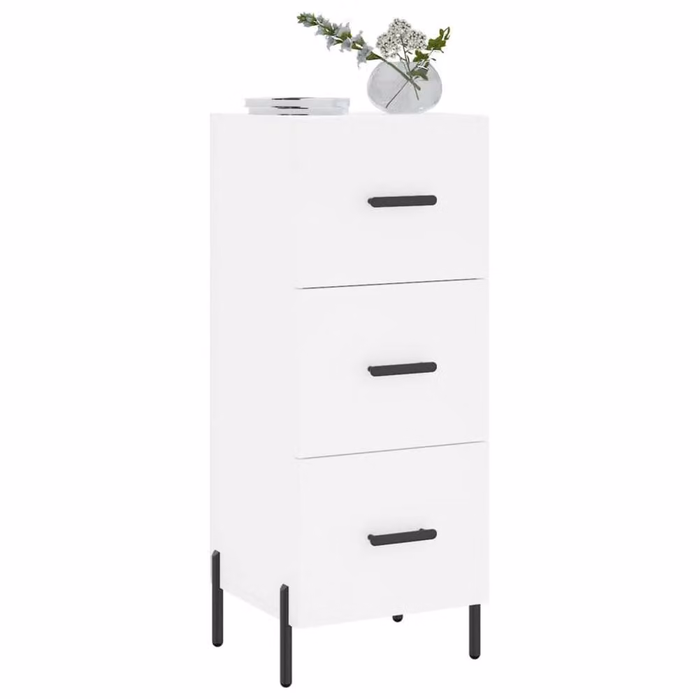 Berkfield Home Modern White Sideboard in Matt Engineered Wood W/D/H: 34.5 x 34.5 x 90 cm – 2