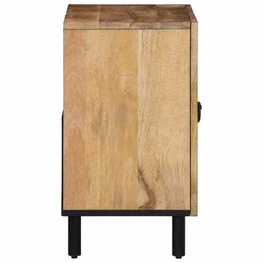 Berkfield Home 2 Piece Bathroom Furniture Set in Brown Solid Mango Wood with Vanity Unit and Mirror Cabinet – 2