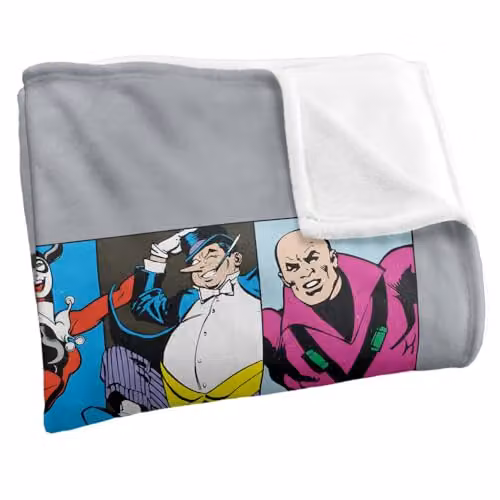 Warner Bros. Justice League DC Villain Panels Super Soft Fleece Throw Blanket, Multicolour, W: 91 cm, D: 147 cm – 2