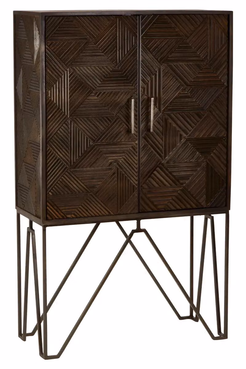 Orsina Handcrafted Mango Wood Storage Cabinet in Brown, W/D/H: 152 x 42 x 92 cm – 2