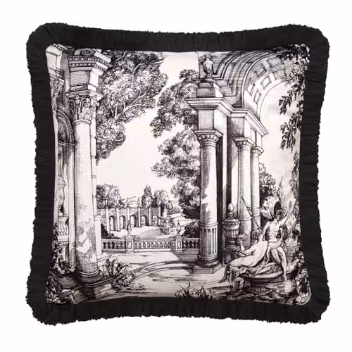 Ulster Weavers Vista Velvet Filled Square Cushion in Grey, White and Black with Floral Pattern, W/D/H: 43 x 43 x 43 cm – 4
