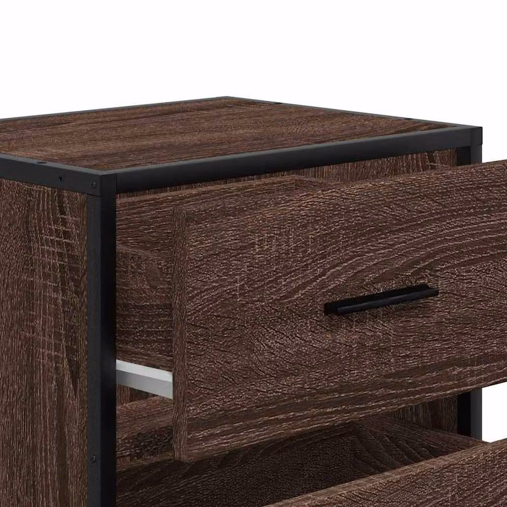 Berkfield Home Wall-mounted Bedside Cabinets, 2 Pack, Brown Oak, W: 40 cm, D: 31 cm, H: 39.5 cm – 7