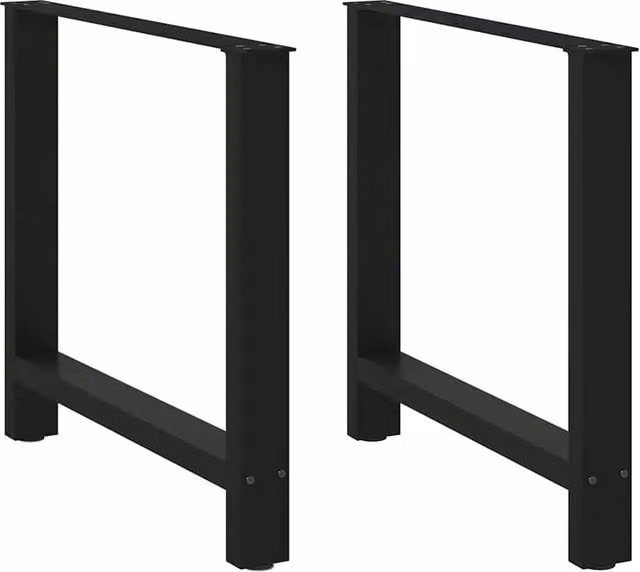 Berkfield Home Steel Coffee Table Legs, Black, 2 Pieces, H: 72-73 cm x W: 80 cm – 1