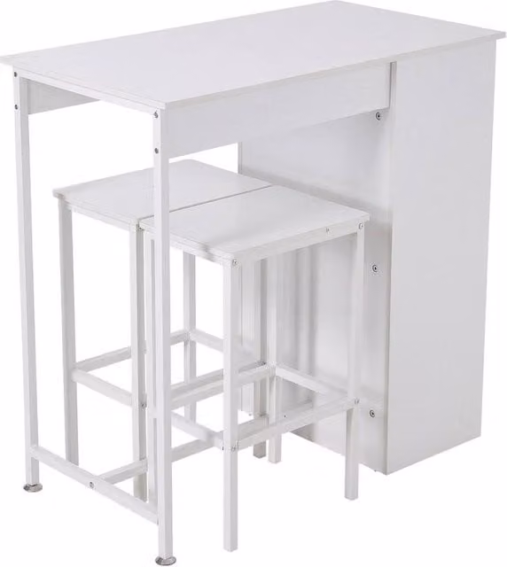 FLAVORA 3-Piece Breakfast Bar Table and Stools Set in White – 1