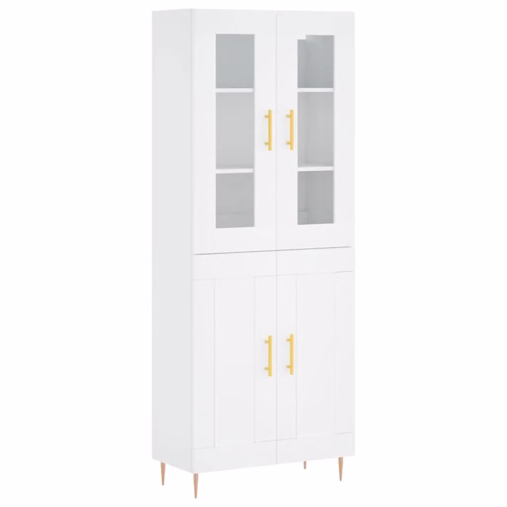Berkfield Home White Matt Highboard W/D/H: 69.5 x 34 x 180 cm – 2