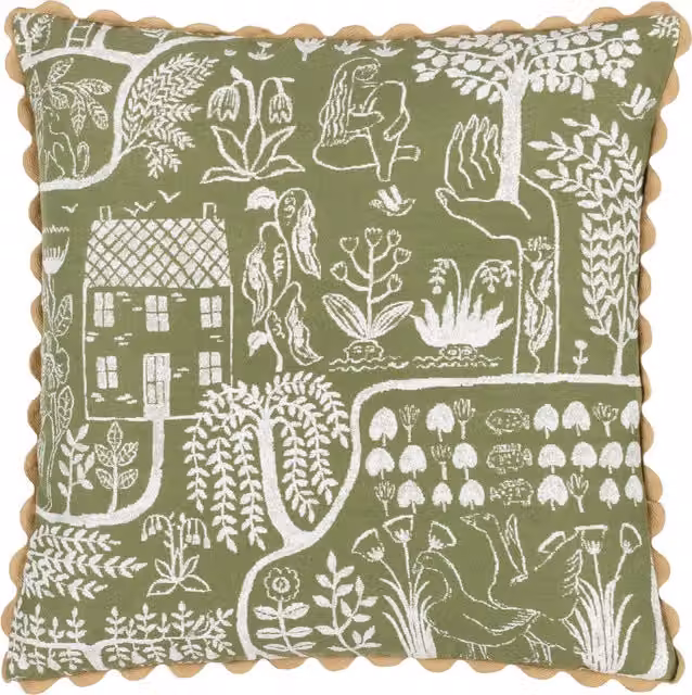 Make it a Home Frida Jacquard Square Cushion in Green