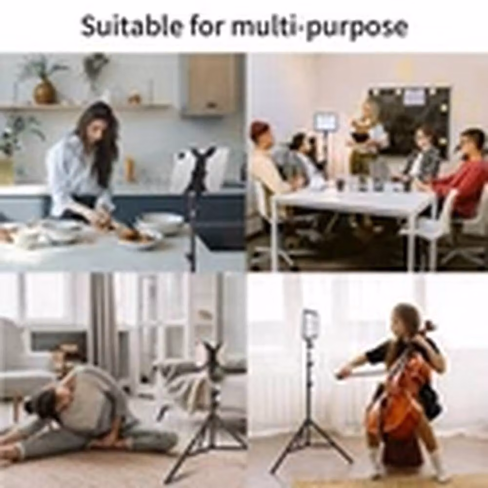 EONLION 2M Tablet Floor Tripod Stand Black, Compatible with 4-10.6 inch iPhone and iPad – 2