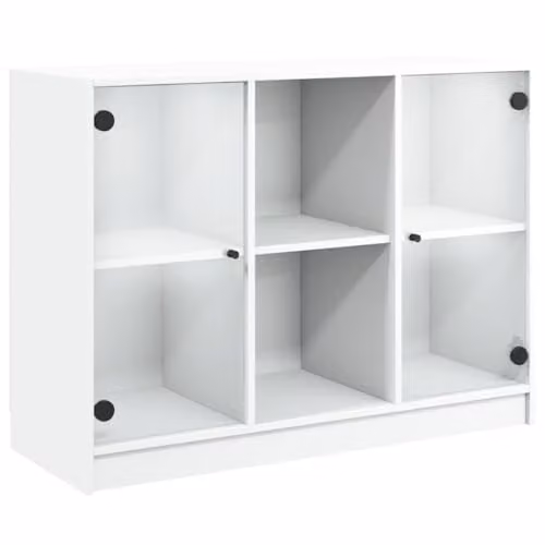 vidaXL Modern White MDF Sideboard and Highboard Storage Unit