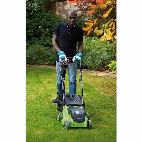 Draper Storm Force 1400W Electric Lawn Mower in Green and Black with 380mm Cutting Width and 45L Grass Collection Bag – 3