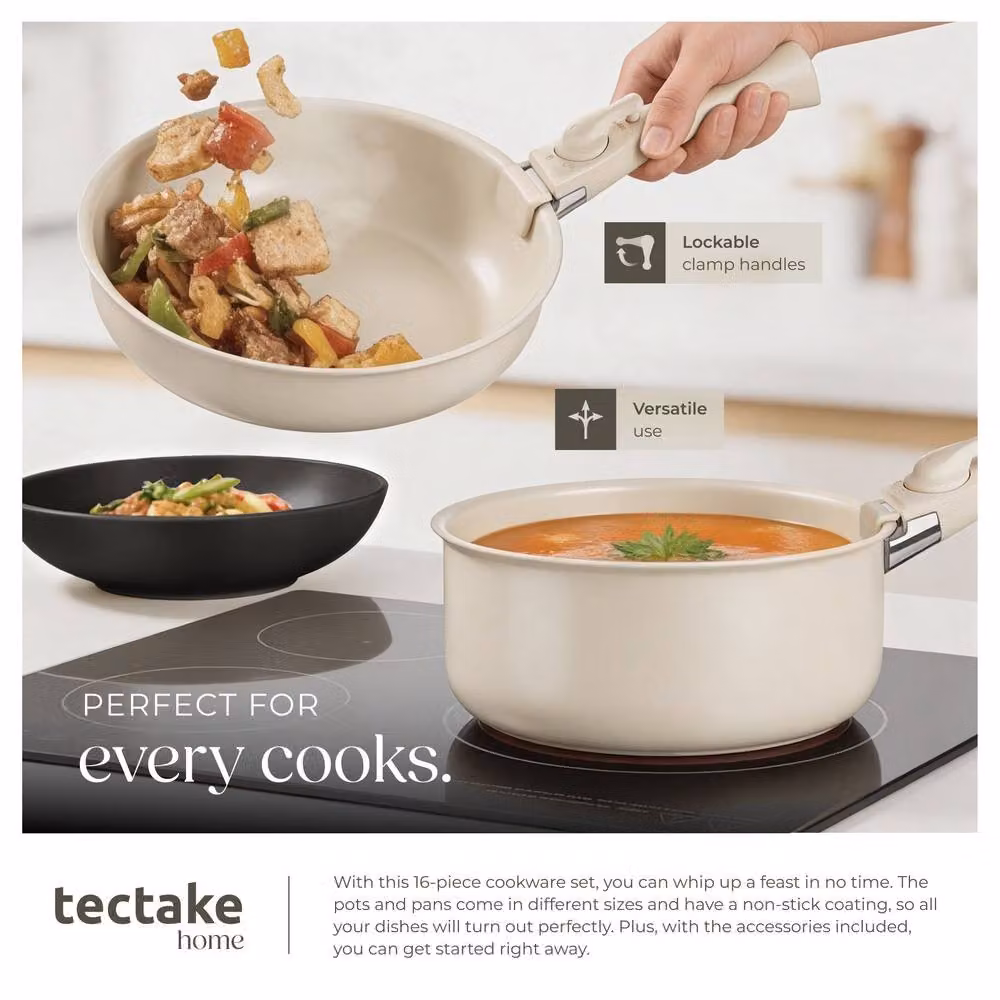tectake Kitchen Starter Set Una/Genua Multicolour Ceramic and Stoneware Set – 3