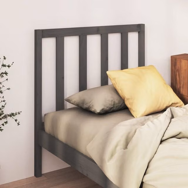 Berkfield Home Grey Rustic Solid Pine Wood Bed Headboard W/D/H: 96 x 4 x 100 cm – 1