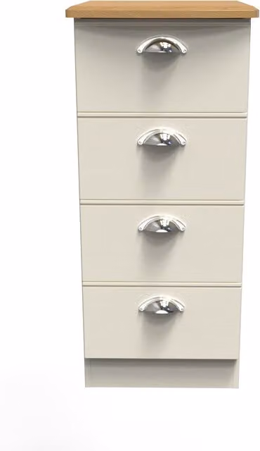 Ready Assembled 2 U Albert 4 Drawer Tall Bedside Cabinet in Beige – 1