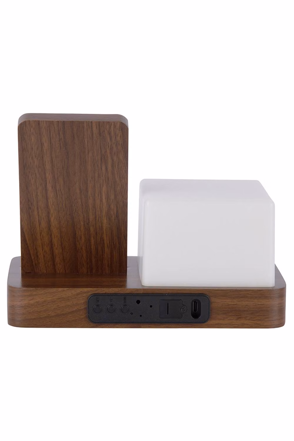 PRESENT TIME Karlsson Retro LED Night Alarm Clock in Dark Wood Veneer Brown – 3