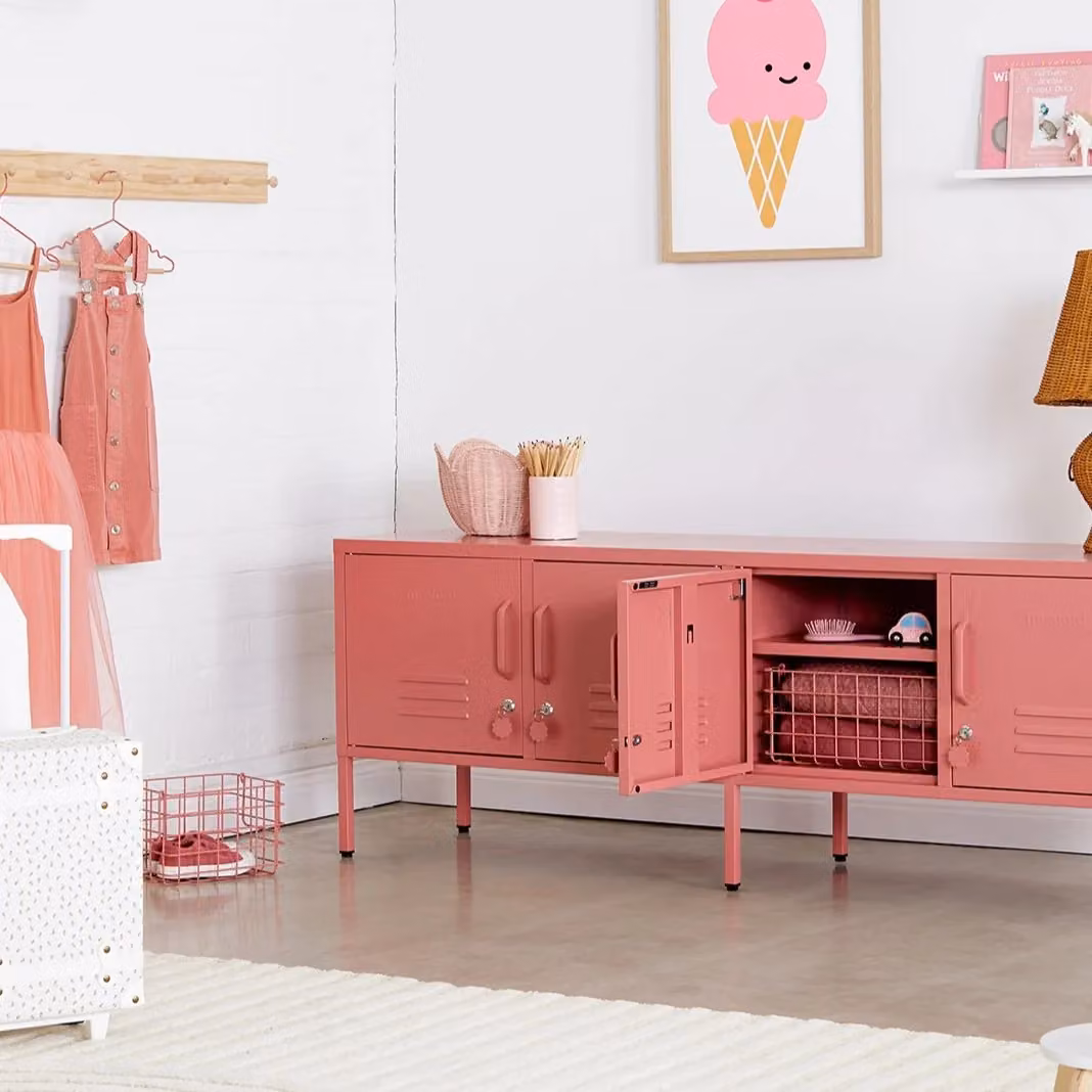 Mustard Made The Standard Freestanding Metal Storage Cabinet in Pink, H 162 x W 57 x D 40 cm – 2