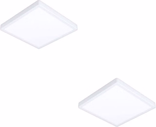 Loops Pack of 2 White Square LED Ceiling Lights with Bulbs Included – 1