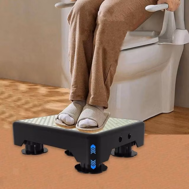 NESTLUNE Adjustable Noctilucent Step Stool for Adults and Seniors in Black and Multicolour