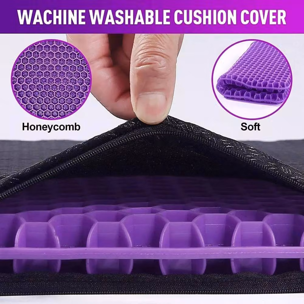 KORVIXA Gel Honeycomb Seat Comfort Cushion, Purple, W: 120 cm, D: 90 cm – 2