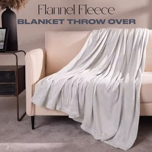 Brentfords Flannel Fleece Blanket in Grey/Silver, W/D/H: 150 x 200 cm – 2