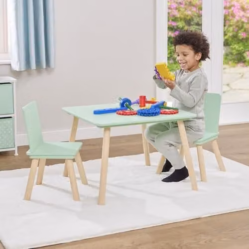Liberty House Toys Kids Green Table and 2 Chairs Set W/D/H: 60 x 44 x 60 cm
