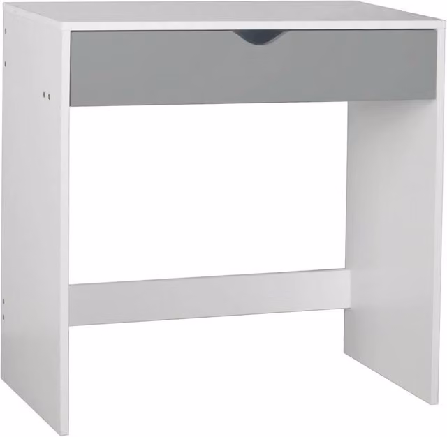 Havendro Modern 1 Drawer Wooden Vanity Desk in White and Grey – 1