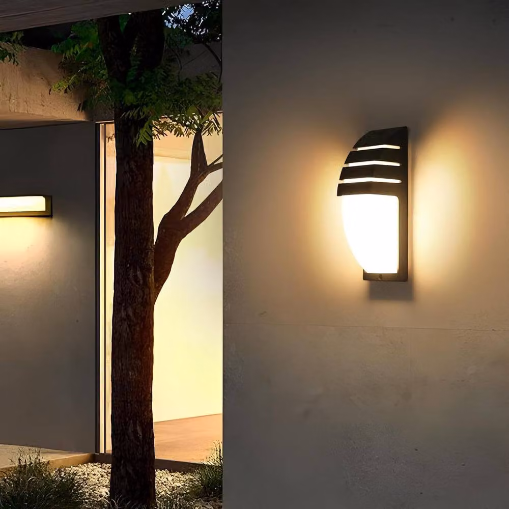 Goeco Pack of 2 Modern LED Outdoor Wall Lights, 12W, IP65 Waterproof, 3000K Warm White, Black – 2
