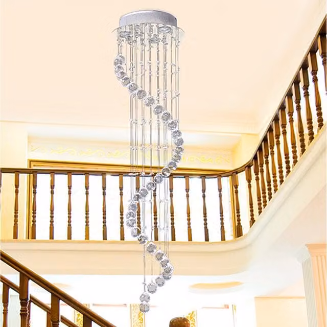 HOMCOM Crystal Chandelier Ceiling Light in Silver and Black