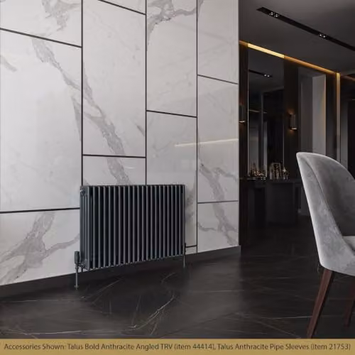 UK Radiators Alpha 4 Column Horizontal Traditional Cast-Iron Style Radiator in Anthracite Grey, W: 988 mm, H: 600 mm – 3