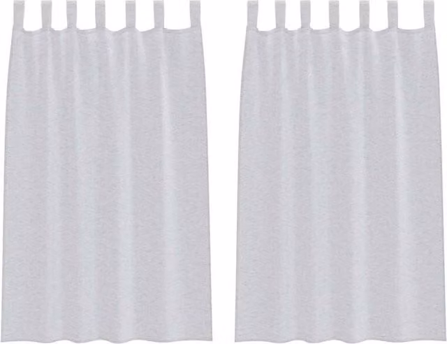 Berkfield Home Polyester Fabric Panel Curtains, 2 Pack, Light Grey, W: 140 cm, H: 175 cm