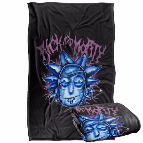 LOGOVISION Rick and Morty Rick Sanchez Super Soft Fleece Throw Blanket, Multicolour, W/D/H: 91 x 147 cm – 1