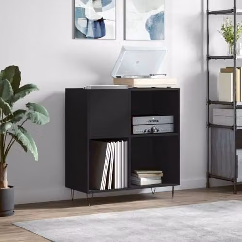 vidaXL Classic Record Cabinet in Black, W/D/H: 84.5 x 38 x 89 cm – 2