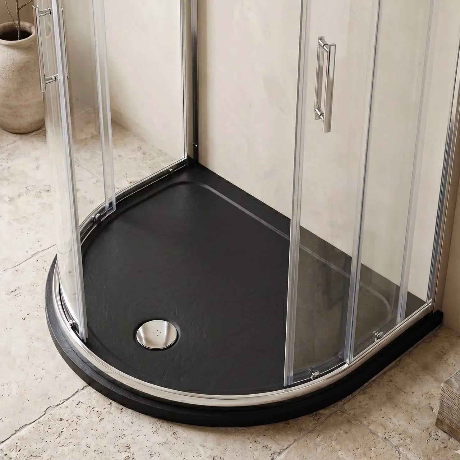 Balterley Premium D-Shaped Shower Tray in Grey – 7