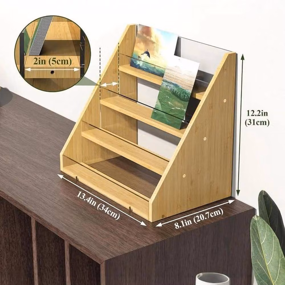 FORGEVIO 4 Tier Brown Wood Card Display Stand – 2