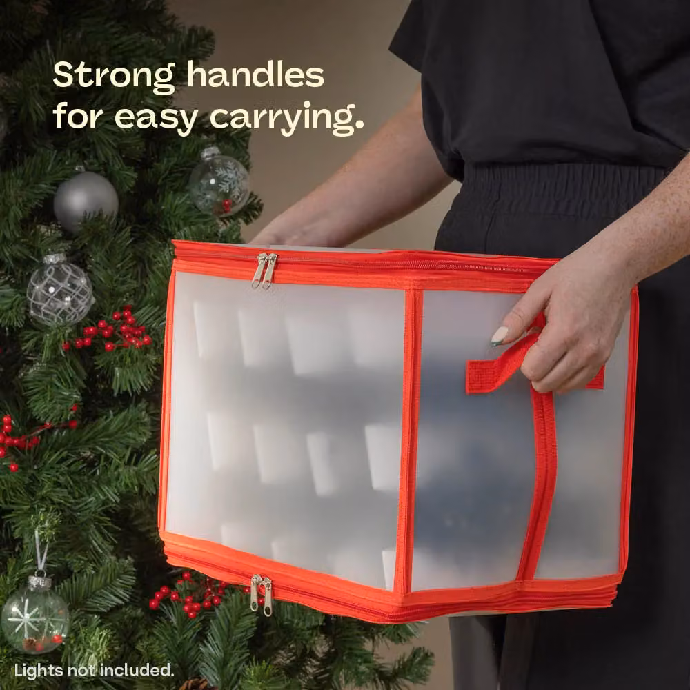 Christmas Village Red Plastic Storage Bag for Christmas Lights and Decorations – 4