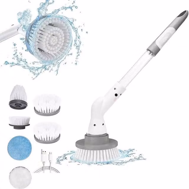 KORVIXA Rechargeable Cordless Spin Scrubber in White – 1