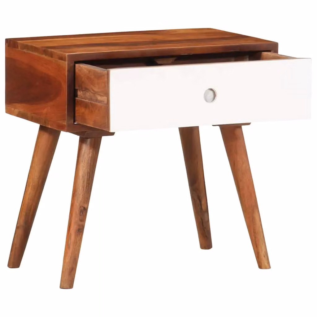 Berkfield Home Solid Wood Acacia Side Table in Brown, W/D/H: 30 x 45 x 45 cm – 2