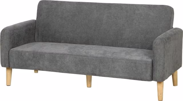 HOMCOM 2 Seater Velvet Sofa in Grey and Black with Metal Frame and Mixed Padding – 1