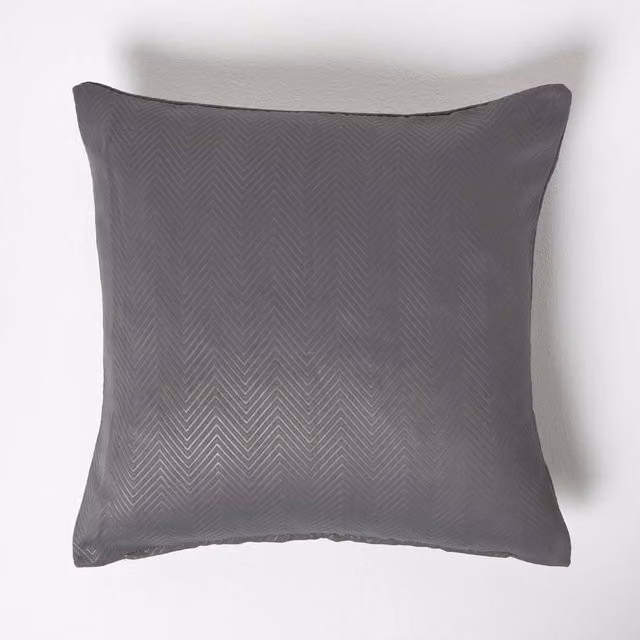 Homescapes Grey Graphic Square Cushion Cover