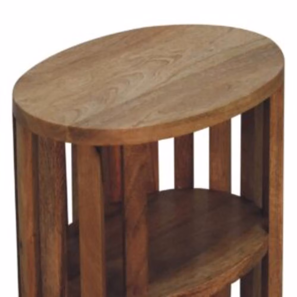 Wyld Haus Kaiula Double Shelf Bedside Table in Brown Mango and Oak Wood W/D/H: 36 x 26 x 55 cm – 4