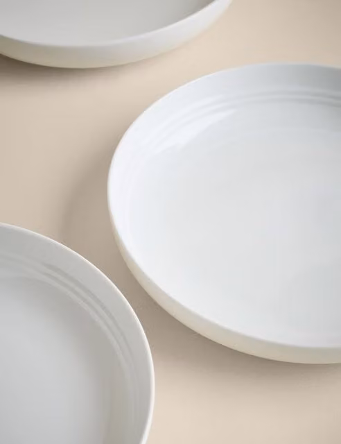 M&S Marlowe Set of 4 White Porcelain Pasta Bowls