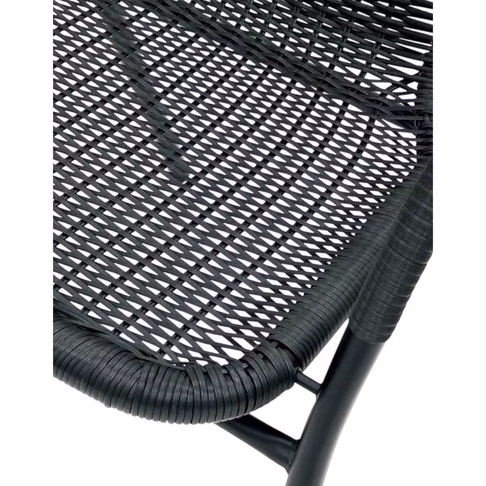NESTLUNE 2-Piece Black Rattan Outdoor Patio Chairs with Armrests – 3
