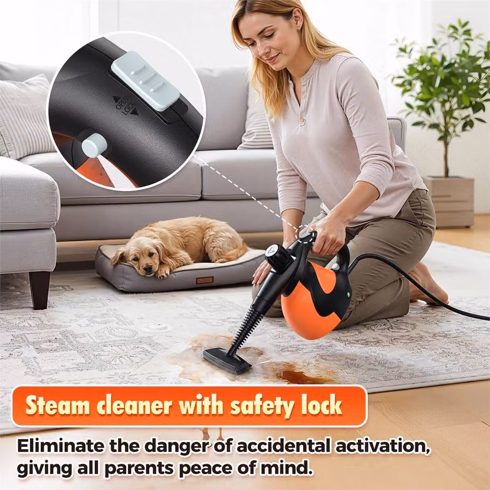 SPETLEK 1200W Handheld Steam Cleaner with 3.5 Bar Pressure and 400ml Capacity in Orange – 6
