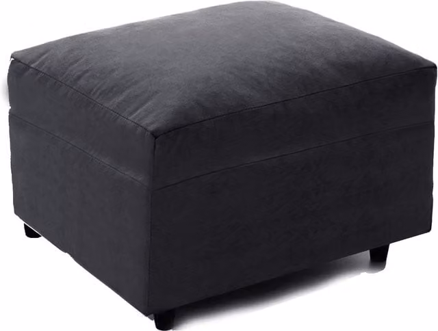 Casper Chenille Fabric Footstool in Black by Furnishings For Less UK, W/D/H: 55 x 42 x 42 cm – 1