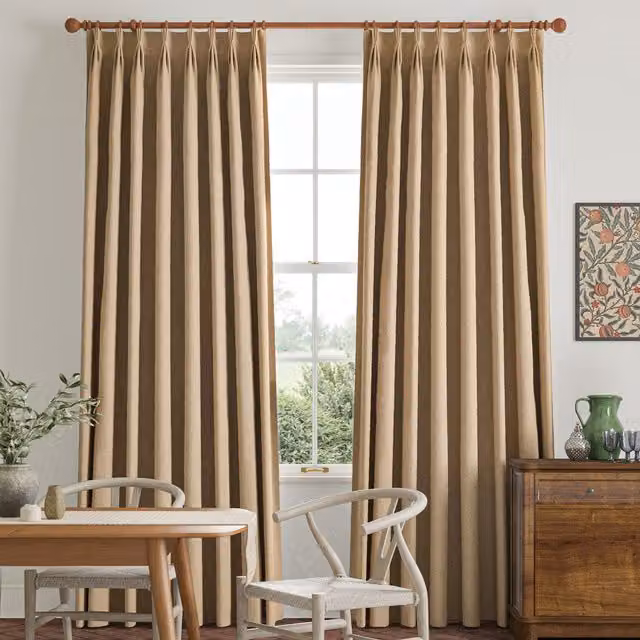 William Morris Reed Made To Measure Blackout Fabric Curtains in Clay